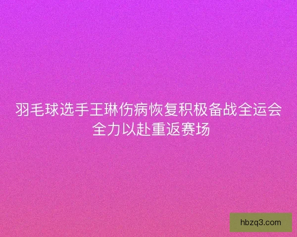 羽毛球选手王琳伤病恢复积极备战全运会 全力以赴重返赛场