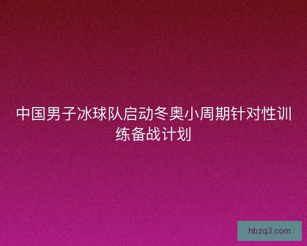 中国男子冰球队启动冬奥小周期针对性训练备战计划