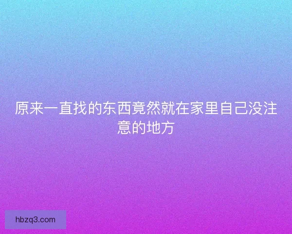 原来一直找的东西竟然就在家里自己没注意的地方